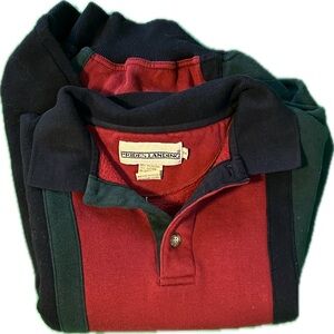 Men's Red, Green, and Navy Rugby Polo Shirt